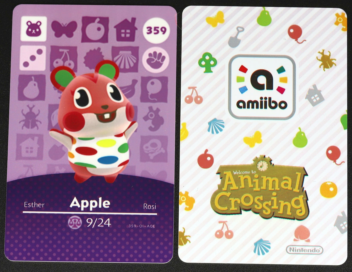 Apple #359 Animal Crossing Amiibo Card Villager Cards Apple #359 Animal Crossing Amiibo Card Villager Cards