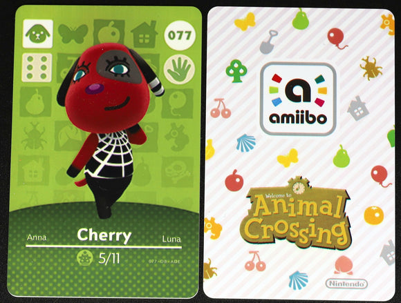 Cherry #077 Animal Crossing Amiibo Card