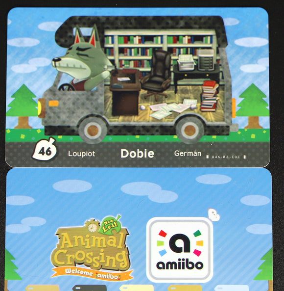 Dobie - Welcome Series #46 Animal Crossing Amiibo Card