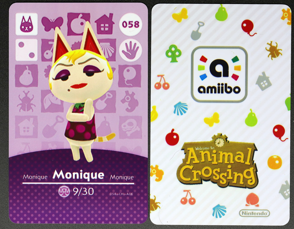 Monique #058 Animal Crossing Amiibo Card – Villager Cards