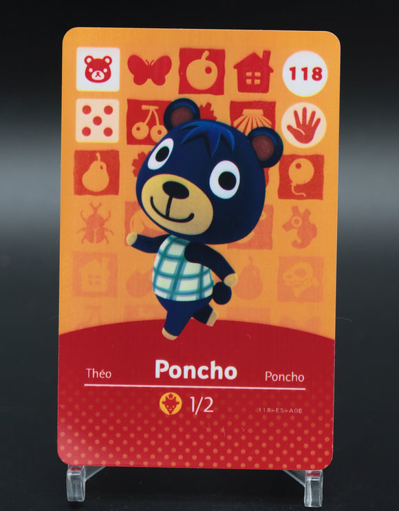 Poncho #118 Animal Crossing Amiibo Card