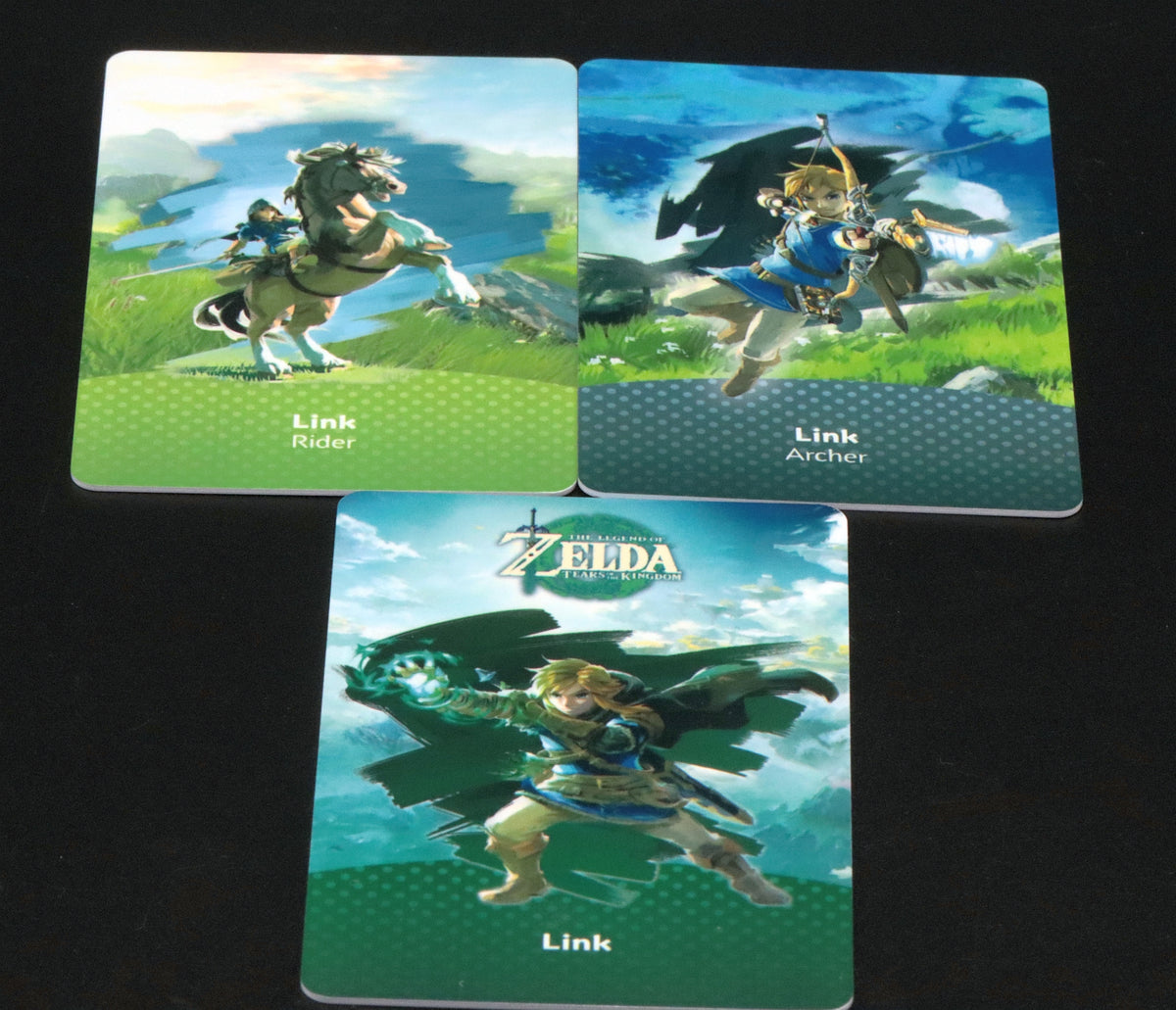 3-pack Legend of Zelda - Link TOTK + Archer + Rider Fan-Made NFC Card, amiibo-Compatible