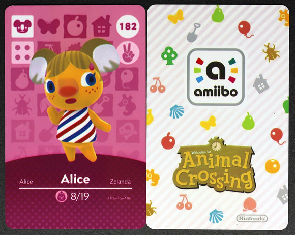 Alice #182 Animal Crossing Amiibo Card