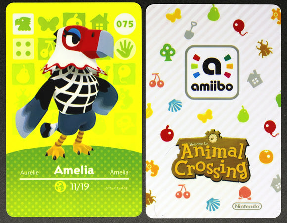 Amelia #075 Animal Crossing Amiibo Card