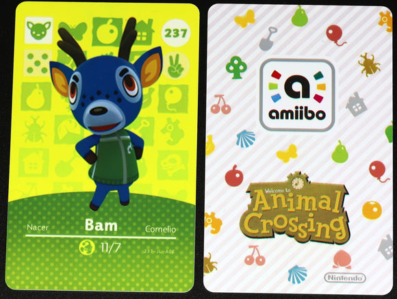 Bam #237 Animal Crossing Amiibo Card