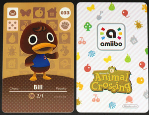 Bill #033 Animal Crossing Amiibo Card