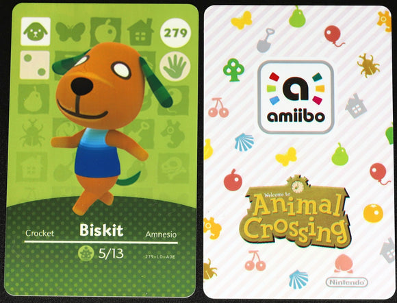 Biskit #279 Animal Crossing Amiibo Card