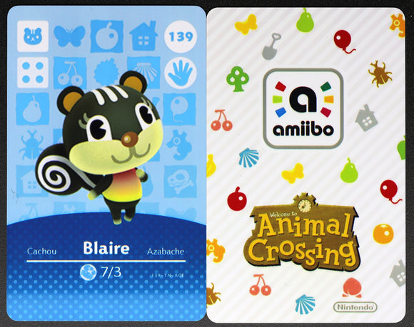 Blaire #139 Animal Crossing Amiibo Card