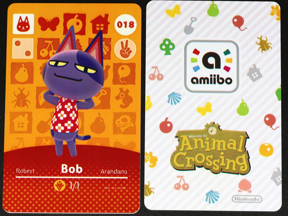 Bob #018 Animal Crossing Amiibo Card