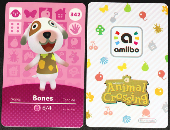 Bones #342 Animal Crossing Amiibo Card
