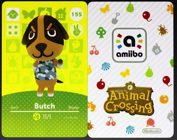 Butch #155 Animal Crossing Amiibo Card