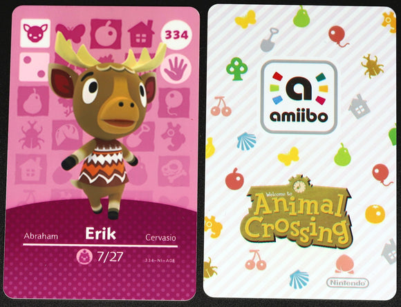 Erik #334 Animal Crossing Amiibo Card