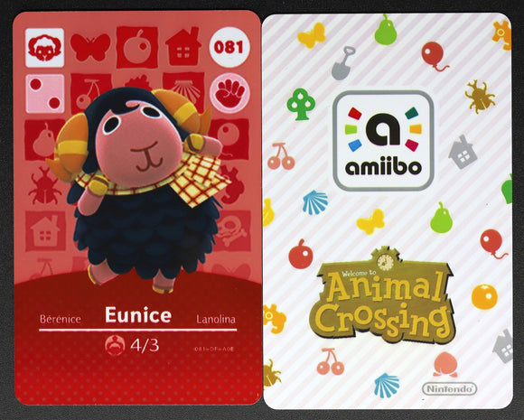 Eunice #081 Animal Crossing Amiibo Card