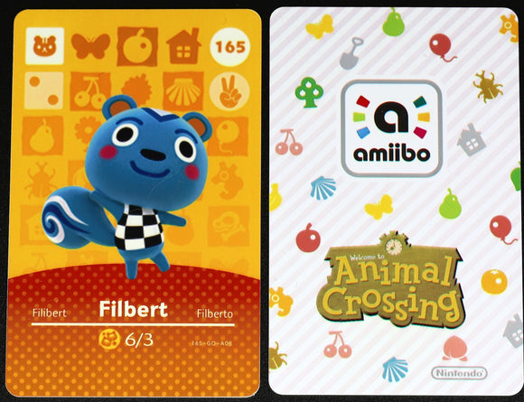 Filbert #165 Animal Crossing Amiibo Card