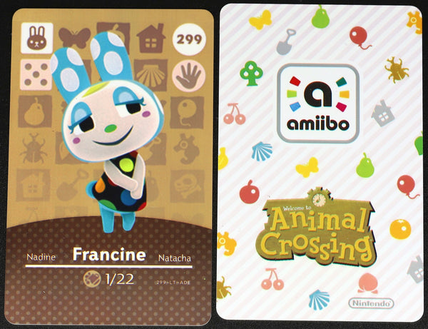 Francine #299 Animal Crossing Amiibo Card – Villager Cards Francine #299 Animal Crossing Amiibo Card – Villager Cards