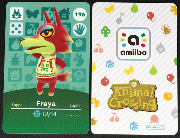 Freya #196 Animal Crossing Amiibo Card – Villager Cards