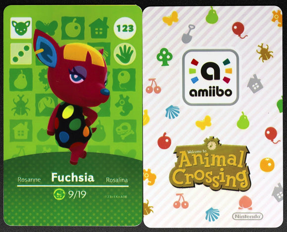 Fuchsia #123 Animal Crossing Amiibo Card
