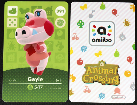 Gayle #391 Animal Crossing Amiibo Card Villager Cards Gayle #391 Animal Crossing Amiibo Card Villager Cards