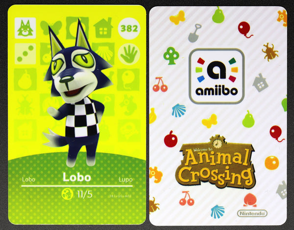 Lobo #382 Animal Crossing Amiibo Card – Villager Cards