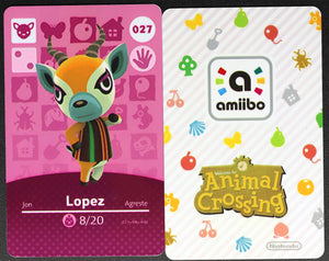 Lopez #027 Animal Crossing Amiibo Card