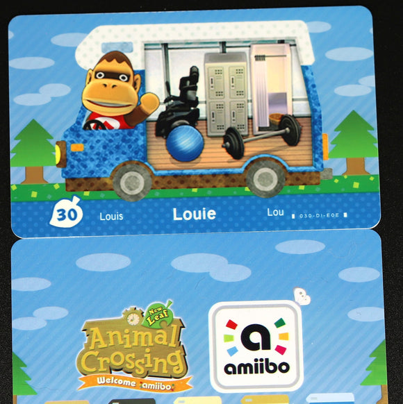 Louie - Welcome Series #30 Animal Crossing Amiibo Card