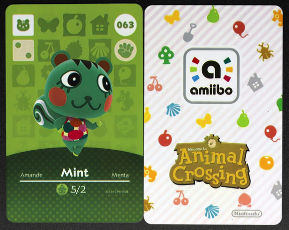 Mint #063 Animal Crossing Amiibo Card