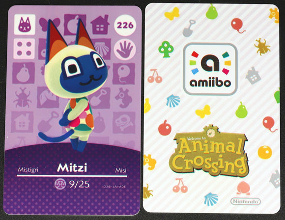 Mitzi #226 Animal Crossing Amiibo Card