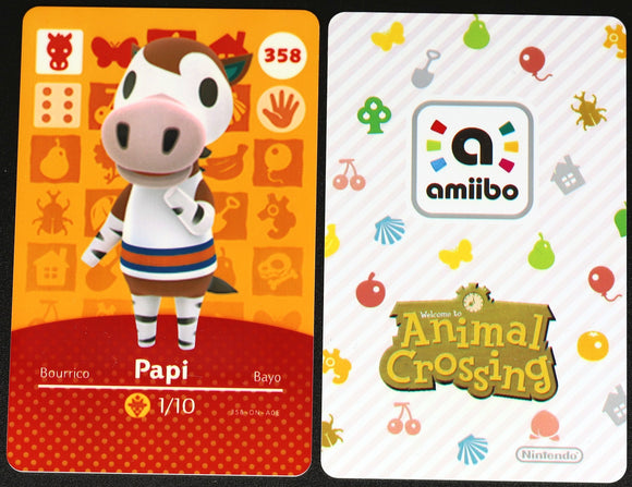 Papi #358 Animal Crossing Amiibo Card