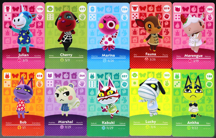 10-Pack Most Popular Villagers Bundle - Villager NFC Cards for Animal Crossing New Horizons Amiibo