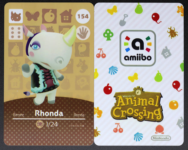 Carta Amiibo Rhonda # 154 Animal Crossing Horizons Series 2 COME - Foto 3