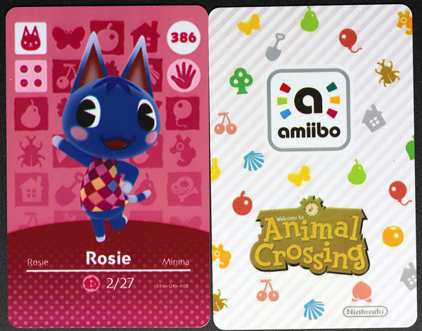 Rosie #386 Animal Crossing Amiibo Card – Villager Cards