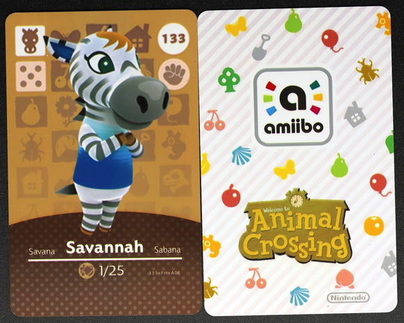 Savannah #133 Animal Crossing Amiibo Card