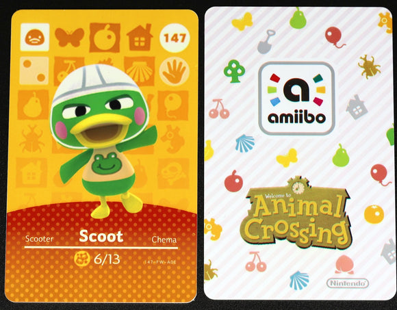 Scoot # 147 Animal Crossing Amiibo Card AUTENTICA Scoot # 147 Animal Crossing Amiibo Card AUTENTICA