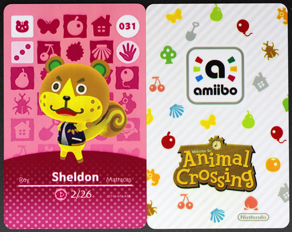 Sheldon #031 Animal Crossing Amiibo Card
