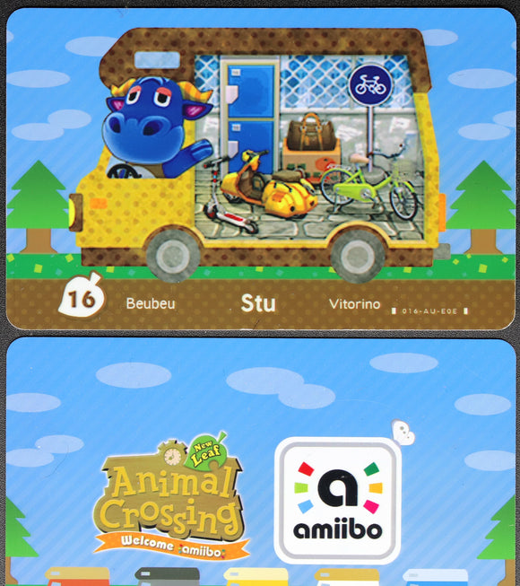 Stu - Welcome Series #16 Animal Crossing Amiibo Card