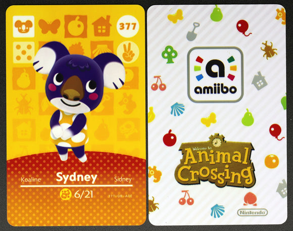 Sydney #377 Animal Crossing Amiibo Card
