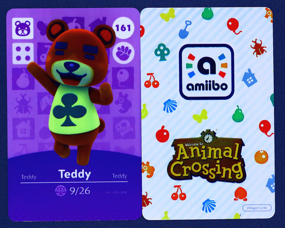 Teddy #161 Animal Crossing Amiibo Card