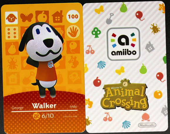 Walker #100 Animal Crossing Amiibo Card - Series 1 Authentic Nintendo (New, Never Scanned)